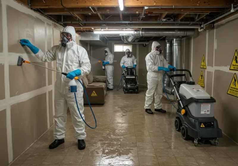 Basement Moisture Removal and Structural Drying process in Orange County, VT